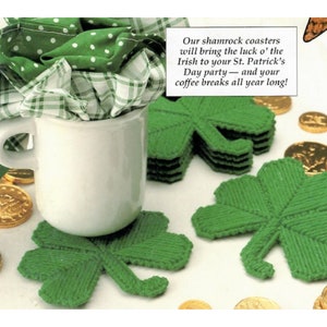 Shamrock Coasters Plastic Canvas Pattern, St. Patrick's Day