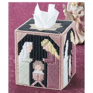 Nativity Tissue Box Cover Plastic Canvas Pattern