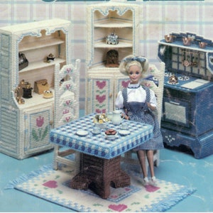 Fashion Doll Country Kitchen Plastic Canvas Pattern, Barbie