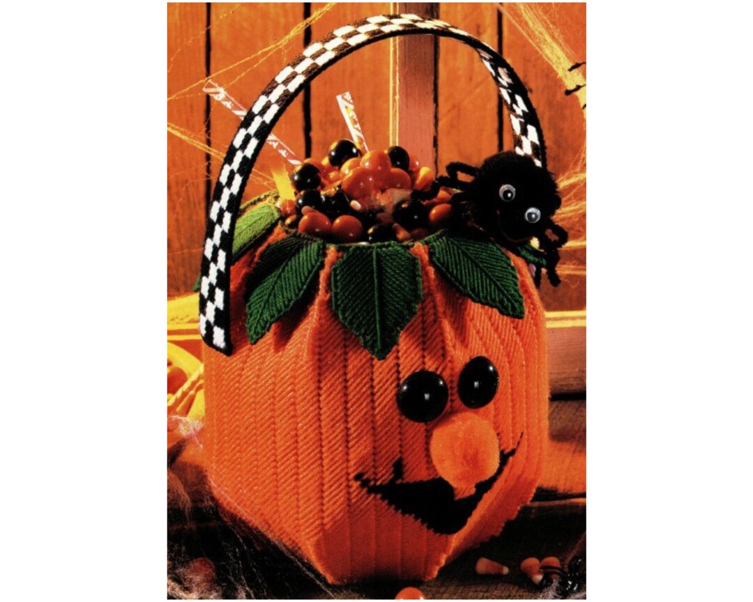 Jack O Lantern Basket Plastic Canvas Pattern - Etsy