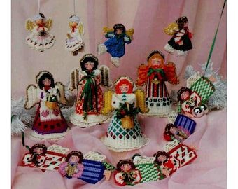 Christmas Angels Plastic Canvas Pattern, Chimes, Bell, Garland, Ornaments