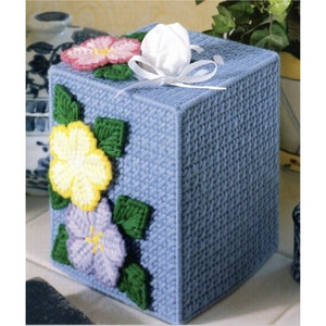 Patrón de lona de plástico con cubierta de caja de pañuelos florales