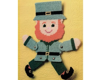 Posable Leprechaun Plastic Canvas Pattern, St. Patrick's Day