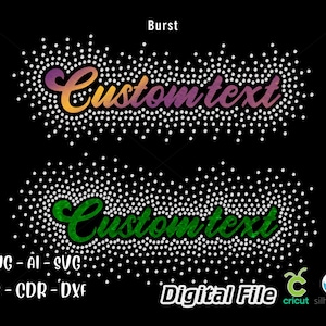 Custom Rhinestone, Rhinestone Template Text, Rhinestone Svg, Custom  Bling, Svg Template Text, Custom Svg, Rhinestone designs, Custom Design