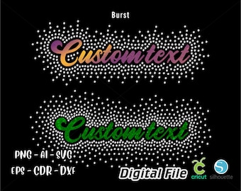 Diamantes de imitación personalizados, texto de plantilla de diamantes de imitación, SVG de diamantes de imitación, Bling personalizado, texto de plantilla SVG, SVG personalizado, diseños de diamantes de imitación, diseño personalizado