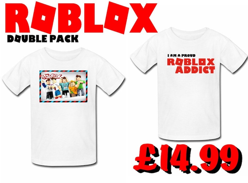 Roblox Addict Twin T Shirt Xbox Ps4 Gamer Fans Tshirt Etsy - roblox t shirt 6 pack