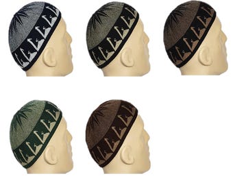 Skullcap Kufi Hat Cami Muslim Prayer Cap Traditional Beanie Knitting caps Men Taqiyah Topi
