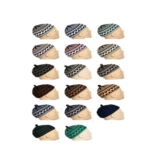 Kufi Hats Haji Zigzag Knitting Caps Traditional African West Hat