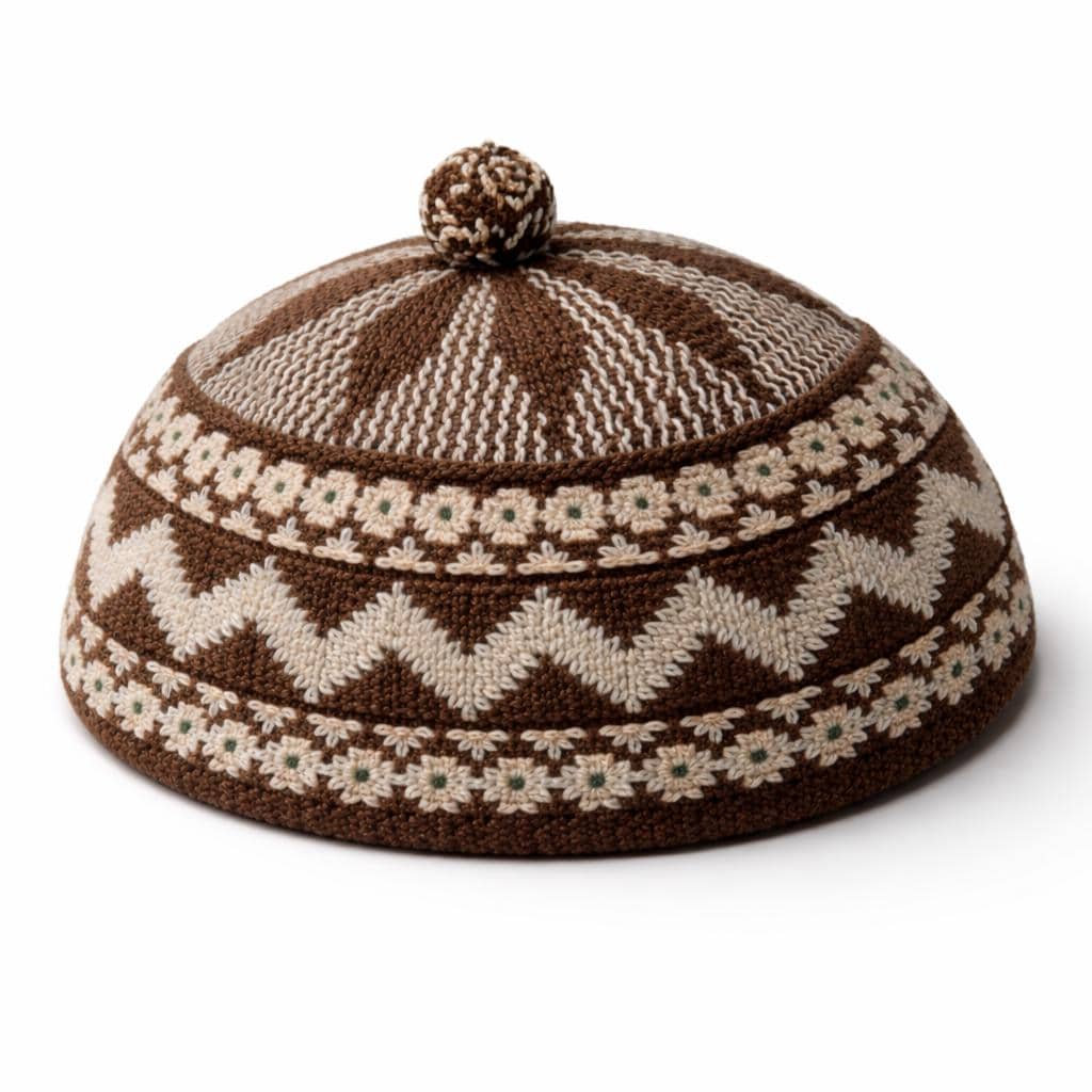 Kufi Hats Haji Zigzag Knitting Caps Traditional African West Hat