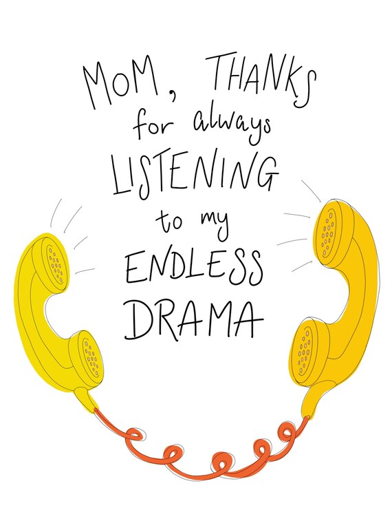 Funny Mother S Day Card Mom Thanks For Always Listening Etsy