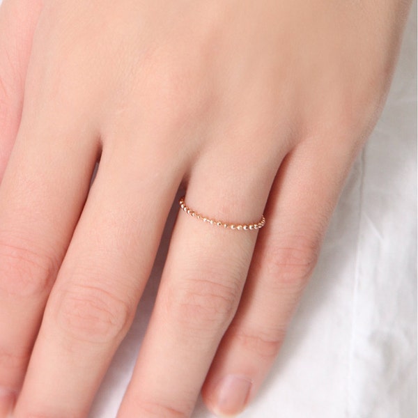 14k Gold Filled Ring, Gold Ball Chain Ring, Beaded Ring, Gold Ring, Dainty Stacking Ring, Stacking Ring, Dainty Gold Ring, Minimalist Ring