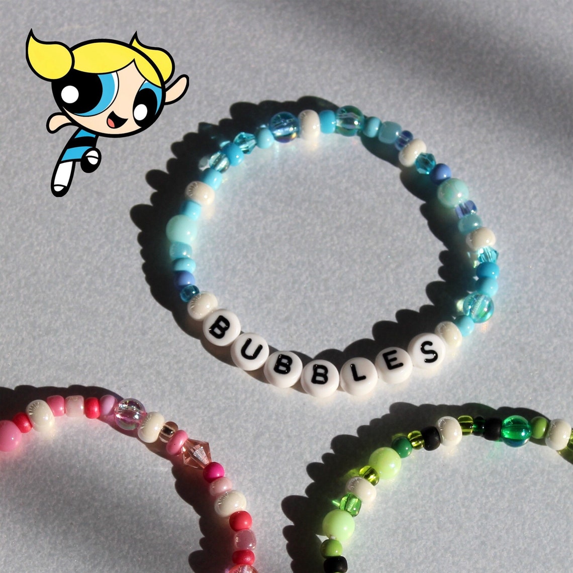 Powerpuff Girls Stretchy Handmade Beaded Bracelets Etsy