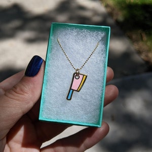 Dainty Cleaver Necklace (22k Gold-Plated Charm; 18&quot; Gold-filled Chain) - Butcher Knife Charm Necklace - Sweet Yet Menacing Jewelry