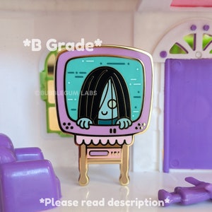 SECONDS - B Grade Enamel Pin - Cursed Video Tape Enamel Pin - Kawaii Horror Movie Enamel Pin - Horror Villain Enamel Pin - Spoopy Pin