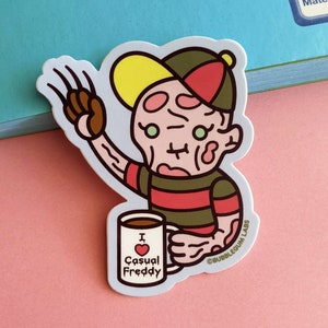 Casual Friday Vinyl Sticker - Iconic Slasher Sticker - Kawaii Horror Movie Sticker - Water Bottle Sticker - Laptop Sticker