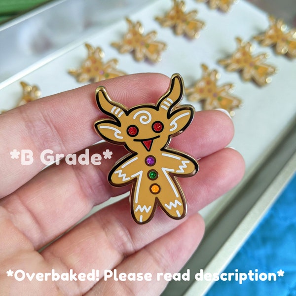 CLEARANCE for OVERSTOCK - B Grade Enamel Pin - Seconds Pin - Gingerbread Krampus Enamel Pin - Please read item description