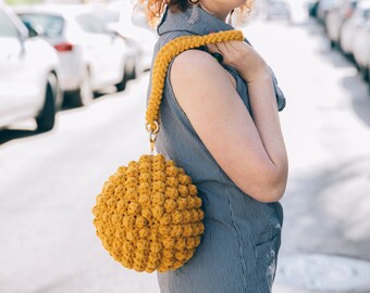 Mustard Designer Bag / boho chic style bag / Elegant yellow bag / Luxury bag / Fashionable bag / Exclusive custom made bag / Vegan Bag