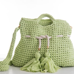 Chartreuse grün elegante Eimer Tasche, Erde freundliche Tasche, Sommertasche für Frauen, Umhängetasche, große Tasche für Frauen, nicht Leder Markt Tasche