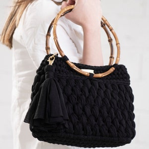 Black elegant Bag / Shoulder Bag / Everyday Tote Bag image 4