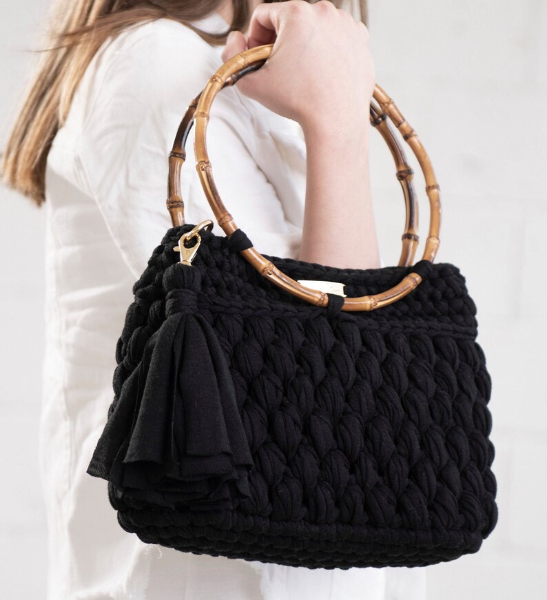 Black elegant Bag / Shoulder Bag / Everyday Tote Bag image 4