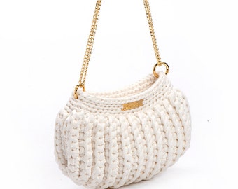 Cream White Bag / Bridesmaid bag / Bridesmaid Bag / Woven bag / Woven clutch / Boho bag / Yarn bag Bag / Wedding Clutch