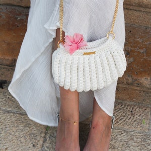 Weiße Hochzeitstasche / Brautjungfer Braut accessoires / Braut Hochzeit Clutch / Trauzeugin Geschenk / Weiße Kettentasche