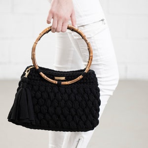 Black elegant Bag / Shoulder Bag / Everyday Tote Bag image 3