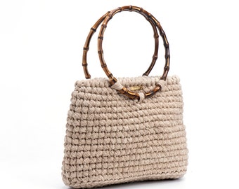 Camel Tote Bag / Bamboo Bag / elegant Bag / eleganted tote bag / Gift idea for women
