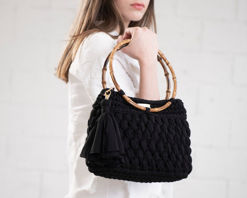 Black elegant Bag / Shoulder Bag / Everyday Tote Bag image 1