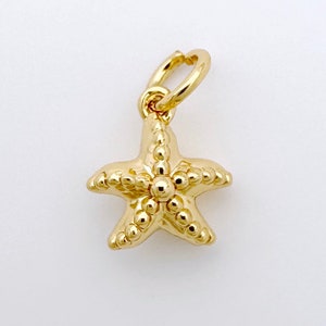 Tiny Starfish Charms 16K Gold Filled Sea star Pendant Starfish Charm For Bracelet Necklace DIY Jewelry Making Supply Fish Ocean Beach