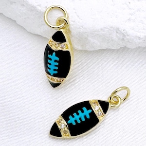 Enamel Football Charm 18K Gold Filled Football Pendant  American Team Sport DIY Jewelry Supplies for Bracelet Necklace Jewelry Making Supply