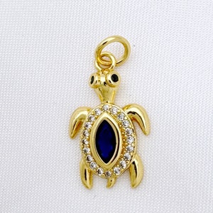 ベビーグッズも大集合 Bezel Oval Clear Filled Gold 24k Mini Cut Charm Turtle Cz アクセサリー