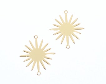 Gold  Earrings Connectors , Flower Earring Connectors, 18K Real Gold Plated Brass, Earring findings, earring charms, earrings making
