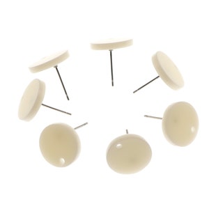 Beige acetate earring Stud - Acetate Acrylic Earring Charms - Beige Earrings Post