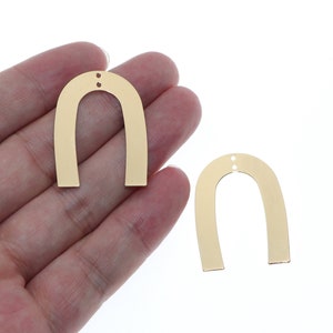 Earrings charms-earring findings-Raw Brass Pendants-Brass U Charms-Earring Making-Jewelry Supplies