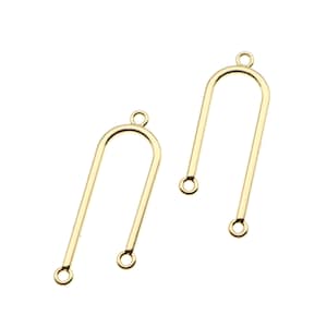 Gold Earring charm - earring findings - earring Connectors - Gold Planted Zn Alloy Earring charm- U shaped -Earring Making-Jewelry Supplies