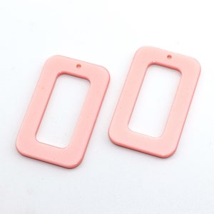 acrylic earring findings - acetate charm -Pink Rectangle Pendant -Acrylic Charms - Earring findings - jewelry finding-Jewelry Supplies