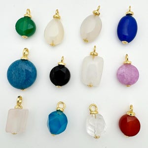 Raw Gemstone Charm Natural Meditation Gemstone Pendant Precious Gemstone Smooth Tumble Charm Healing Necklace Bracelet Jewelry Making