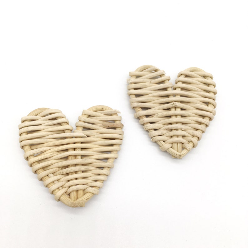 wicker heart earrings