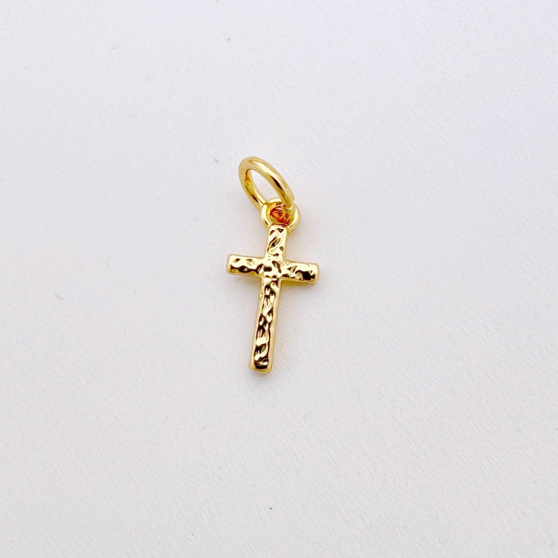 Tiny Cross Charm 16K Gold Filled Mini Necklace Bracelet Earring Pendant ...