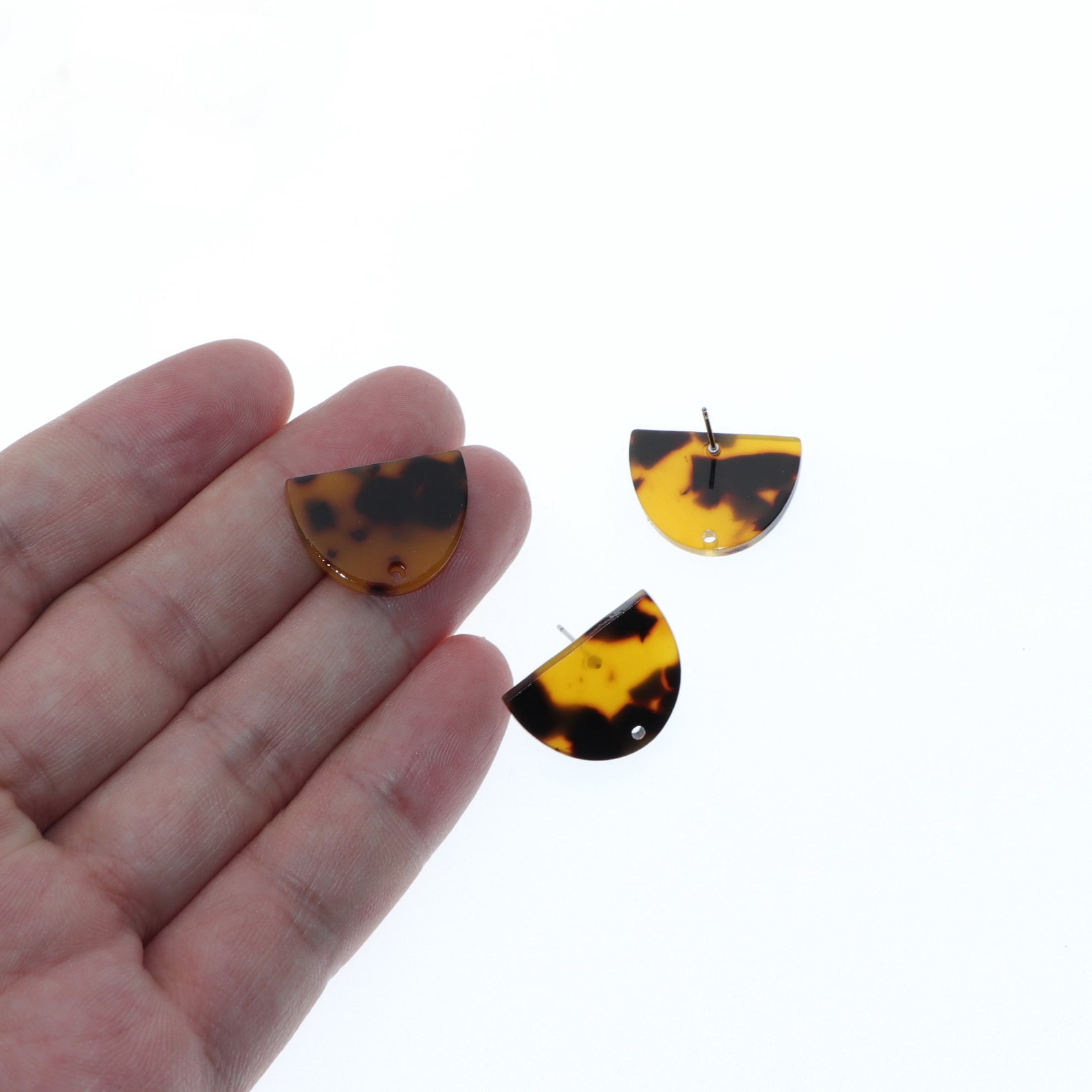 Yienate Boucles D'oreilles Léopard Hoop Drop - Écaille De Tortue Acrylique Cercle Géométrique Résine Mouchetée Prom Cerceau Ouvert