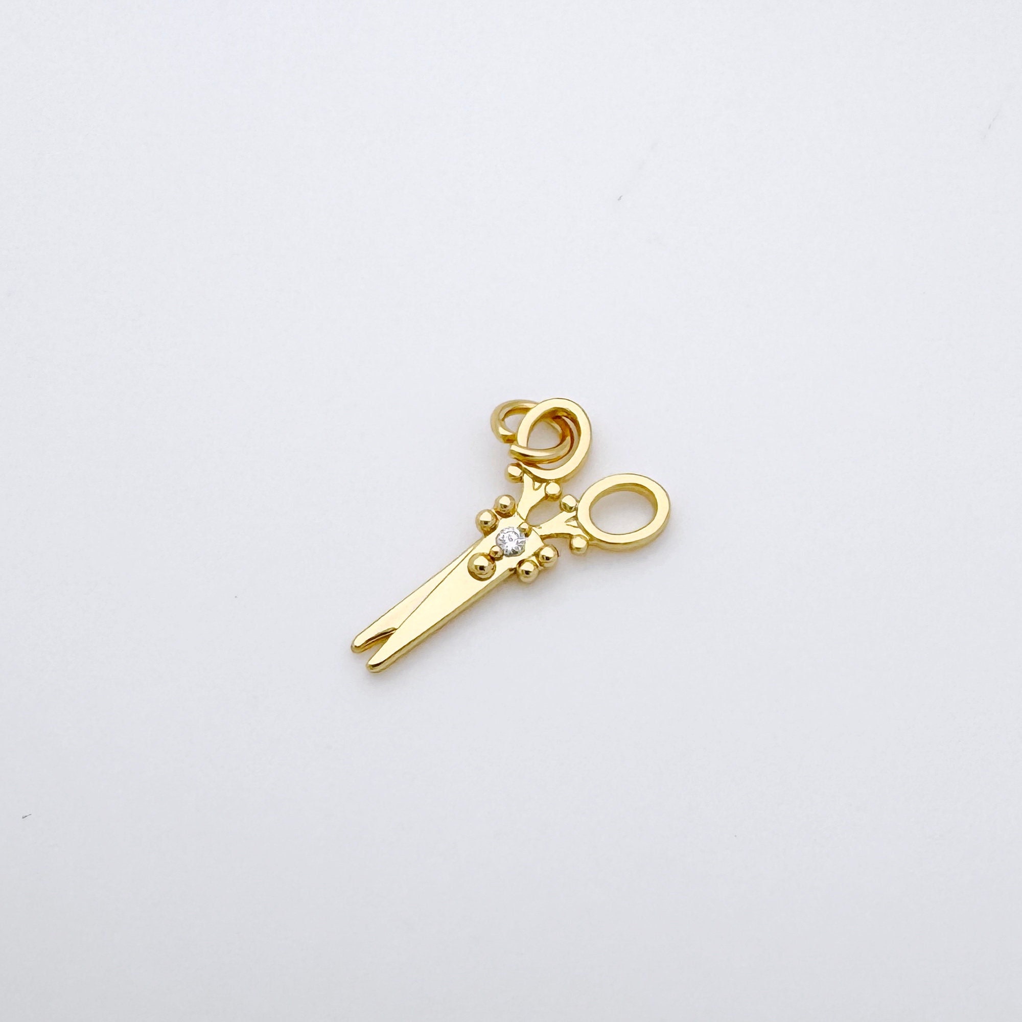 14k Gold Filled Scissor Pendant Charm, Dainty scissor charms Pendant Bracelet Necklace Jewelry Making Supply