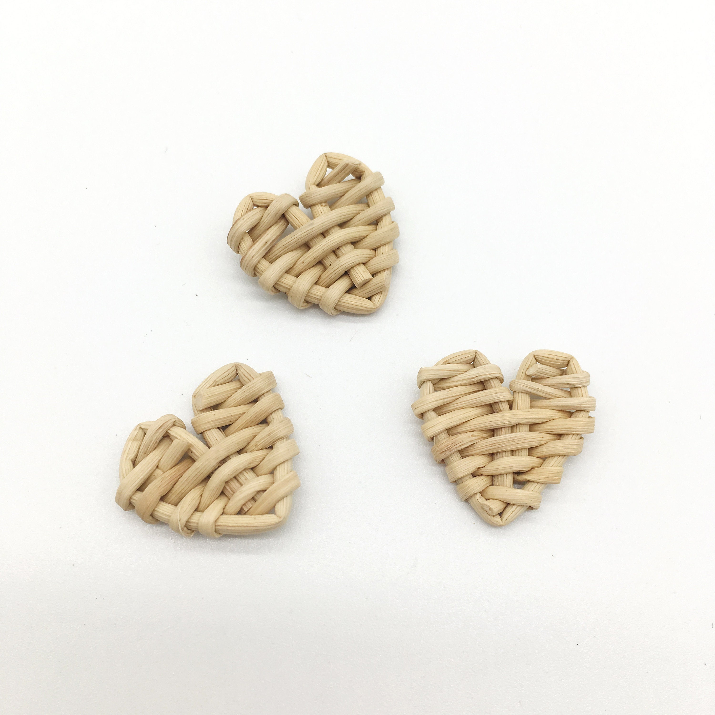 wicker heart earrings