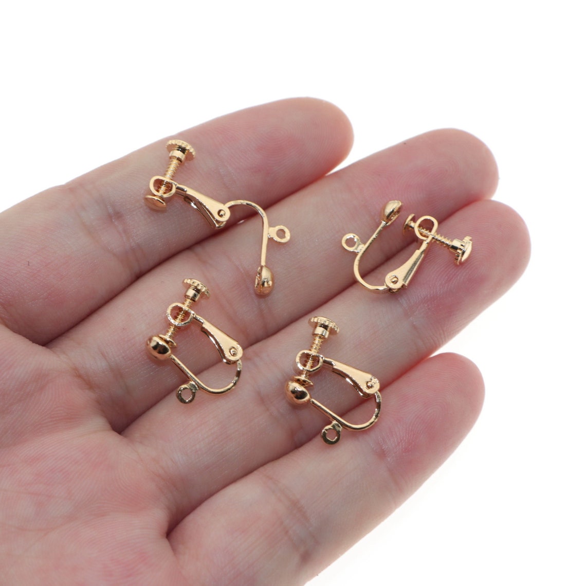 24K Gold Earrings Clasp Non Pierced Clip Adapter Ear Clips Etsy UK