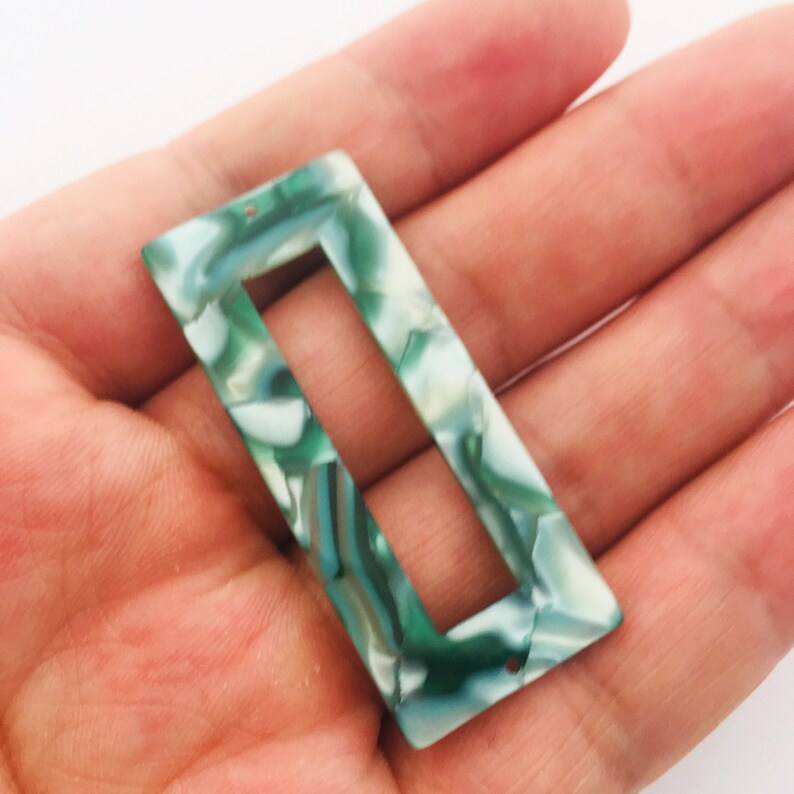 Acetate Acrylic Charms Two holes Flat Rectangle Rings acetate charm Earring findings -jewelry finding acrylic earring finding