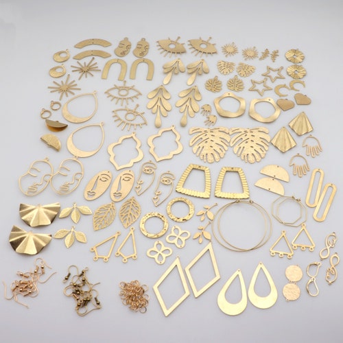100PCS Bulk Charms Raw Brass Earring Charmwholesale Earring - Etsy