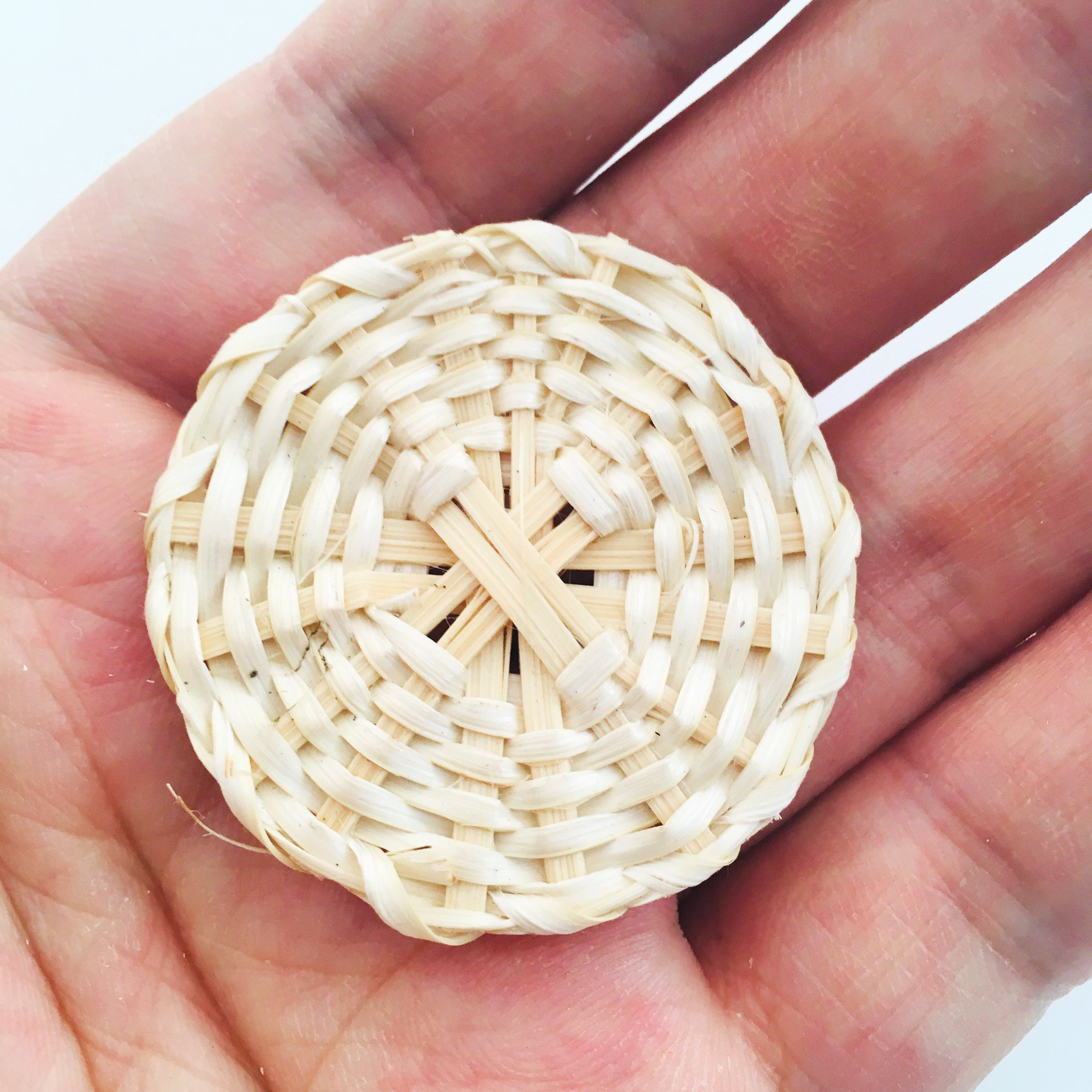 Rattan jewelry supply Round Rattan Pendant rattan finding Etsy
