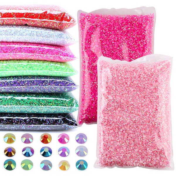 5000 pro Tasche Jelly Strass AB Flatback Bulk Resin Strass DIY Facettierte Bling Nicht Hotfix | 2mm 3mm 4mm 5mm 6mm Strass