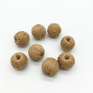 rattan earrings findings - woven findings - Wicker Straw earrings charm - rattan ball Pendant