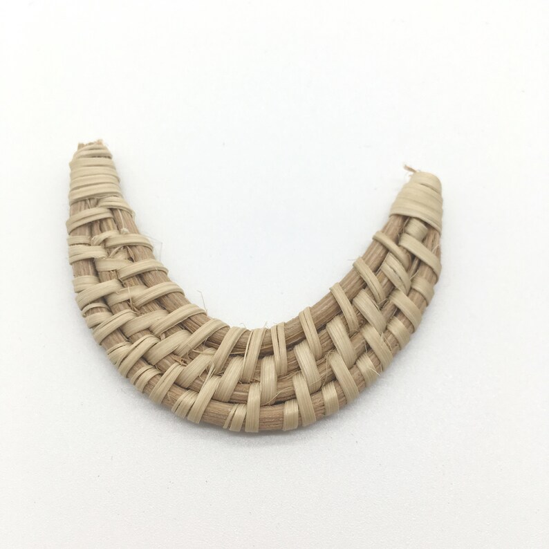 rattan earring findings rattan jewelry findings moon Rattan Pendant Handwoven rattan earrings